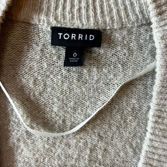 Torrid Knit Soft Long Sleeve Button Front V-Neck Cardigan Sweater Cream Size 0 - Picture 2 of 5